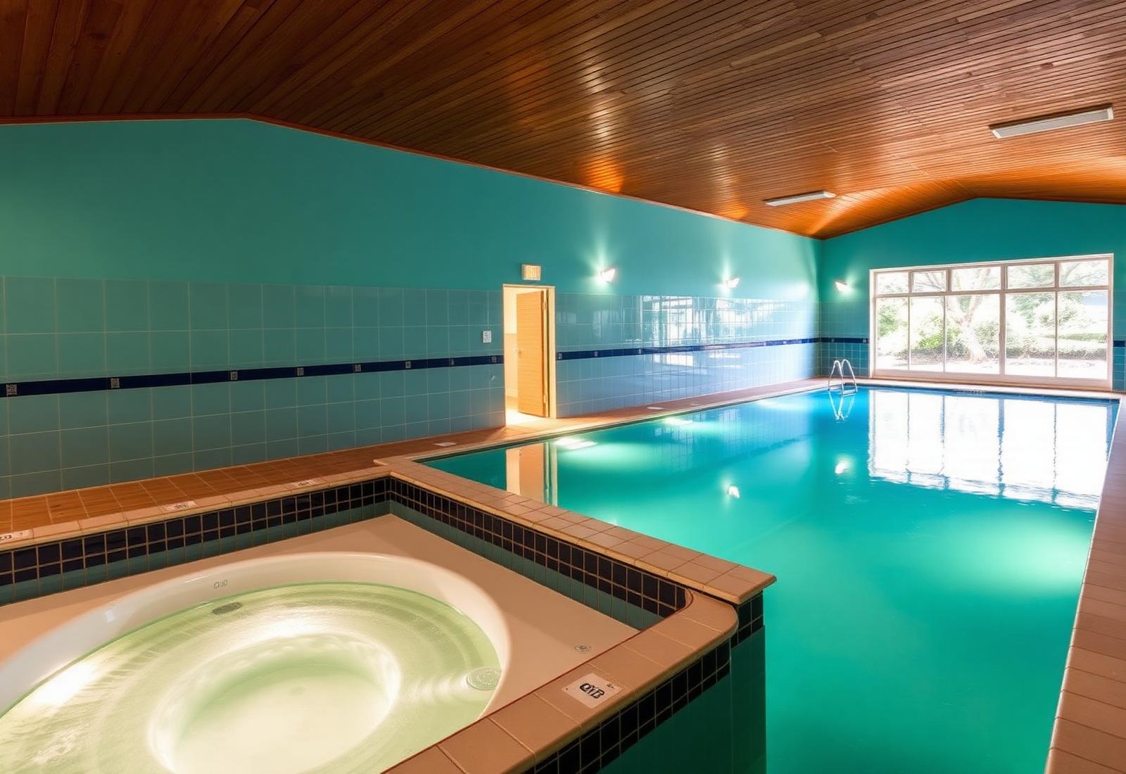Heated indoor pool and jacuzzi